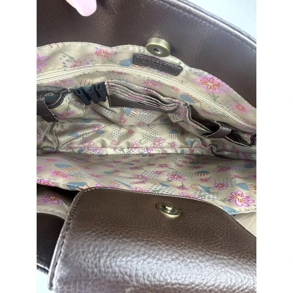 Buxton Extra Large Brown Leather Tote Laptop Boss Lady Bag‎ NWOT